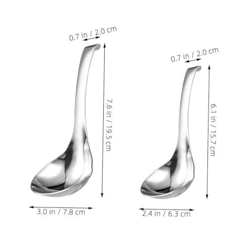 FUNNETOYU 2個 ステンレス製スープレードル 耐久性キッチン用お玉 ホットポット対応 フック付きで収納簡単 多用途調理器具