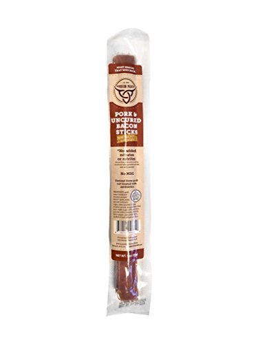 Mission Meats Hardwood Smoked Bacon Pork Sticks Antibiotic Free Gluten Free MSG Free Nitrate Nitrite Free All Natural Premium Pork Sticks (24 count)