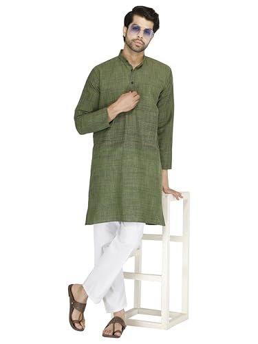 Image of Men's Khadie Cotton Relaxed Straight Kurta