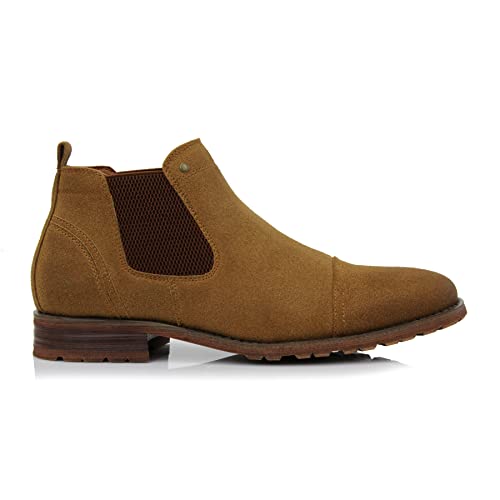 Image of Ferro Aldo Men's Chelsea Boots | Pull-On Ankle Boot in Plain Toe, Cap Toe & Wingtip Brogue Styles | For Casual, Dress, Work & Formal Events