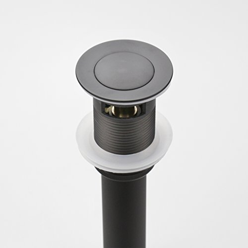 Bathroom Sink Pop Up Drain Assembly With Overflow Fits 1.57 to 2.36 Inch Sink Openings with 1-1/4 Inch Tailpiece Small Cap Solid Brass Drain Stopper (Matte Black) - Image 3