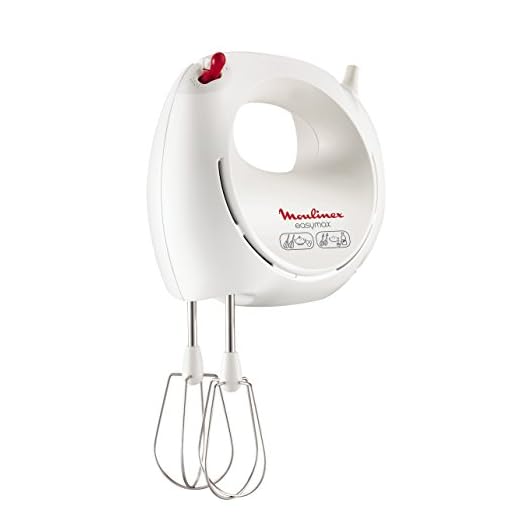 Moulinex HM2501B1 Batteur à Main Électrique Easy Max Mixeur 2 Fouets 5 Vitesses 200W