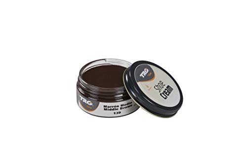 TRG The One 139 - Crema para calzado y complementos de piel y piel sintética 50 ml, Marrón (139 Middle Brown)