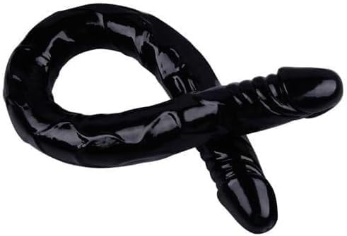 Double headed Dildo for versatile fun/double enjoyment realistic Silicone Dildo Black