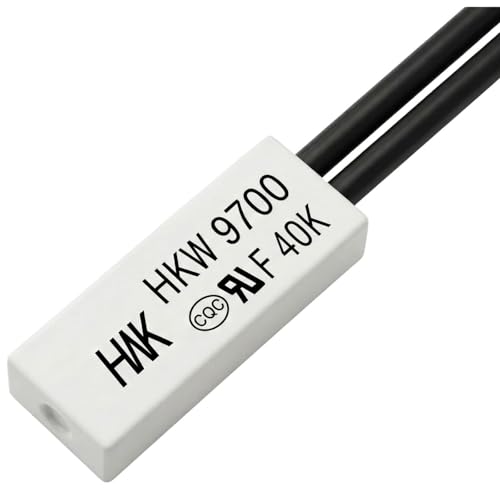 Lumonic HKW9700 Temperaturschalter flach | 40C 4C | Schließer NO | max. AC 250V/5A | max. DC 24V/8A | Kabel 70mm | 21x8x4mm | Thermoschalter Bimetall KSD9700 | Motoren Netzteile Heizlüfter