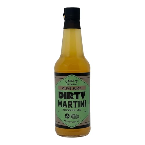 Lara's Premium Olive Juice Dirty Martini Cocktail Mix - Small Batch - Glass Bottle (Classic, 10fl oz, 1 Bottle)