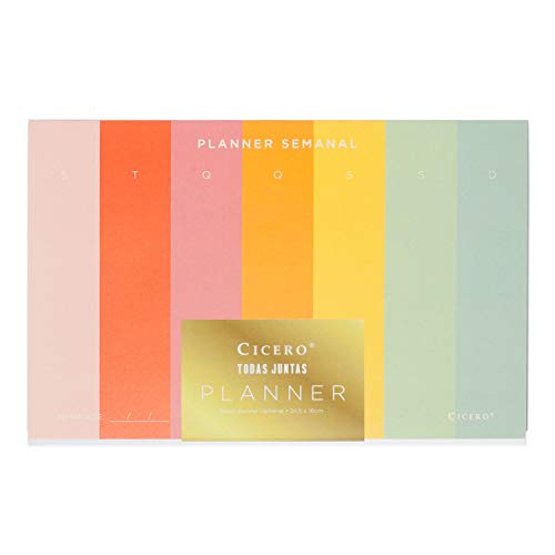 Planner Bloco Todas Juntas, Multicolorido, Semanal, 52 fls, Papel Pólen 80g/m², Tamanho Grande (24,