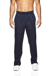 Image of K-Swiss Men's Relaxed Fit Track Pants - Performance Running & Workout Bottoms - Stripes Navy Blue, Medium