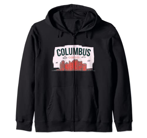 Columbus Ohio City Skyline regalo de recuerdo Sudadera con Capucha