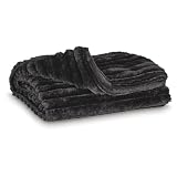 Signature Design by Ashley Black Faux Fur Throw Blanket, Alsonwell