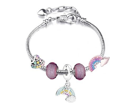Pulseira Arco Iris Cravejado de Cristais de Zircônia - Modelo Pulseira Pandora - Cabe Berloue de pra
