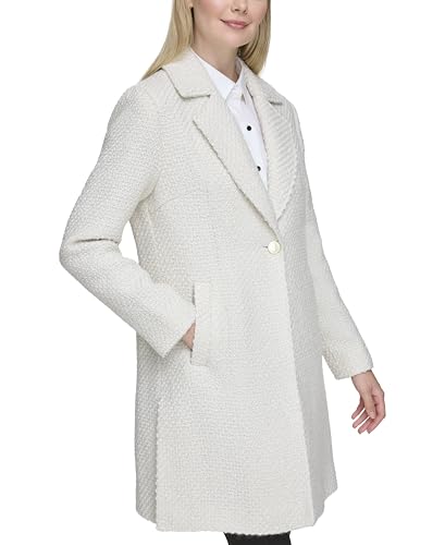 KARL LAGERFELD Women's Solid Texture Wool Classic One Button Blazer3
