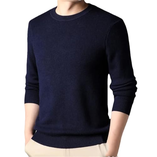 Men's Round Neck Solid Color Knitted Sweater Casual Comfortable Retro Loose Sweater Jumper4