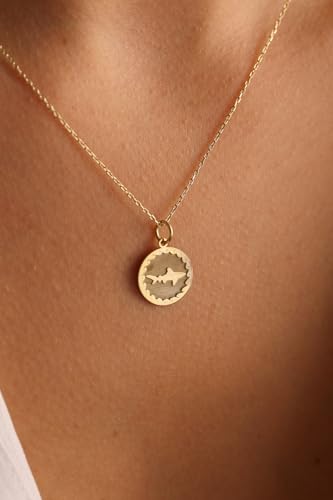 Collier pendentif requin 24mm en argent doré avec sa chaîne de 45cm - 4