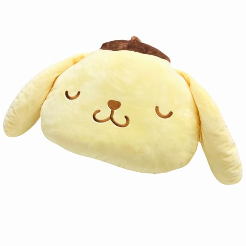 MORIPiLO 抱き枕 サンリオキャラクターズ ポムポムプリン (ダイカットねむねむピロー) 肌にやさしいマイクロ生地 グッズ ぬいぐるみ 昼寝枕 イエロー 45x35x10cm まくらのモリシタ