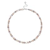Natural Pearls Choker Necklace for Women Freshwater Baroque Pearl Strand Necklace Chain Cultured Baroque Pearl 925 Sterling Silver Clasp Choker - Colorful