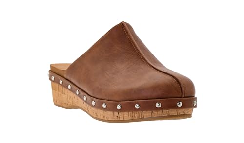 Corkys Footwear Newbie 1.75-Inch Platform Wedges Memory Foam Cushioned Slip-On with Chic Stud Detailing Stylish Comfort for Fall3