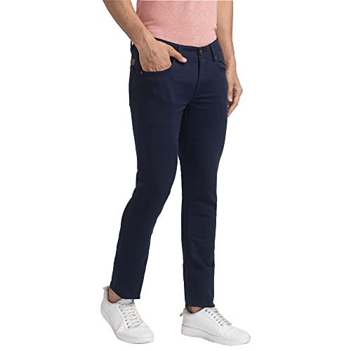 Image of Colorplus Contemporary Fit Dark Blue Trouser for Men