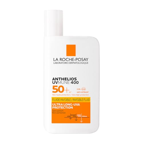 Image of La Roche-Posay Anthelios UVMUNE400 Invisible Fluid SPF50+ Sunscreen, 50ml | ULTRA-LONG UVA PROTECTION, DAILY-WEAR BROAD-SPECTRUM SPF 50+ PA++++, COMFORTABLE & INVISIBLE FINISH, DERM-RECOMMENDED