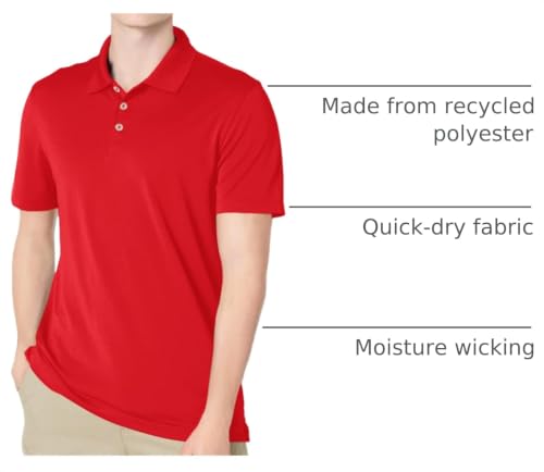Image of Amazon Essentials Men's Moisture Wicking Golf Polo Shirt, Short Sleeve, Slim-Fit, Quick-Dry, Active Wear