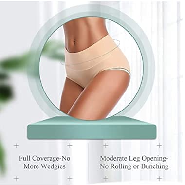 Image of DISOLVE Women Hipster - High Waist Lycra Fabric Full Coverage Panties, Underwear for Girl - Sofr Breathable Solid Period Panties, Pack of 3