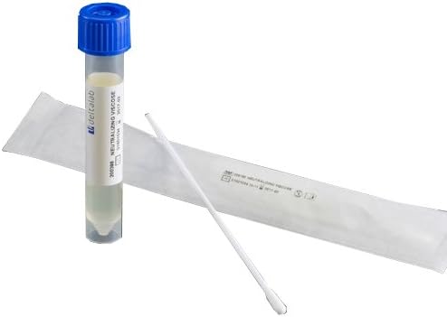 Deltalab 200398 Surface Kit, Neutralising Broth in Skirted Tube and Viscose Swab, Sterile, 10 mL (Pack of 480)