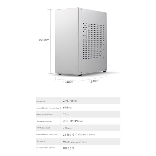 Gabinete para PC A07 Mini ITX, chasis HTPC con panel lateral de vidrio templado y puerto USB 3.0 (modelo 00115760A3) miniatura 6