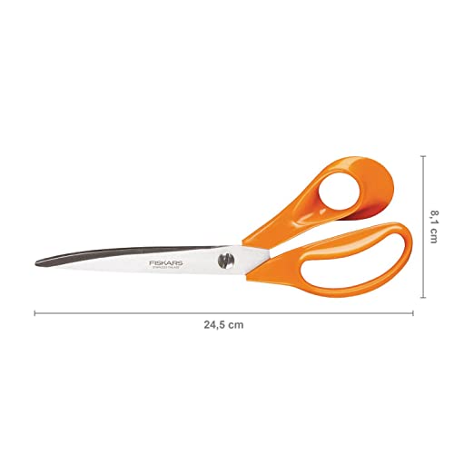 Fiskars Professional Universal Scissors 25cm Length Right Handed Stainless Steel Blade/Plastic Handles Orange Classic 1005151