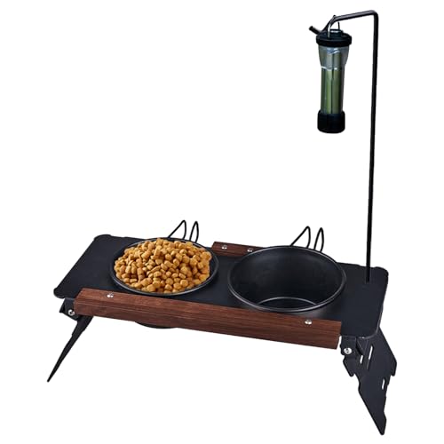 Generic Elevated Dog Bowls | Height Adjustable Dog Bowl Stand | Double Diner Dog Cat Food Station | Pet Travel Dishes for Car Show Mountaineering Travel Outdoor Indoor Cats