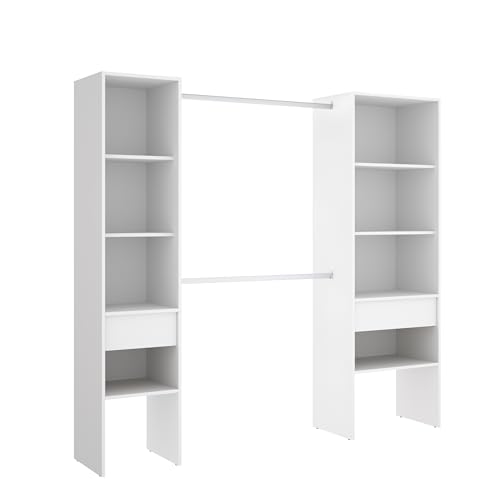 DEKIT GRUPO RIMOBEL SUIT - Vestidor con dos columnas y dos cajones - BLANCO - 185 x 160 x 50