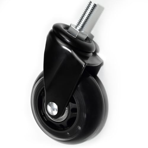 creeper caster wheels set of 6 roller blade swivel casters heavy-duty 25 inch castor replacement for creeper service cart stool post mount 360 degree no noise safe for hardwood floors amp carpet
