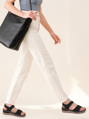 SHIBEVER Flat Sandals for Women Dressy: Comfortable Flats Sandals Women Open Toe Ankle Strap Walking Shoes Summer2