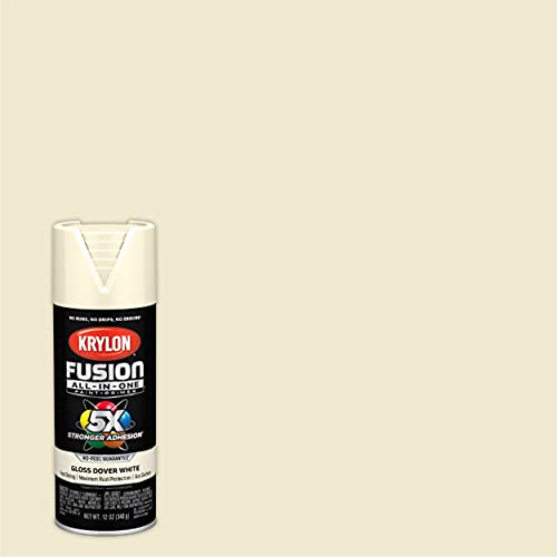 Image of Krylon Fusion All-In-One Adhesive Spray Paint for Indoor /Outdoor Use, 12 oz, Dover White