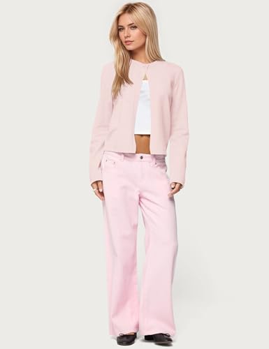 OLAPTA Women Button Down Cropped Cardigan Sweaters Long Sleeve Open Front Crewneck Solid Knit Lightweight Fall Sweater Tops3