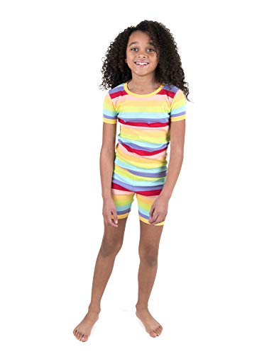 Leveret Shorts Pajamas Girls 2 Piece Pajamas Set 100% Cotton (Colorful,Size 5 Toddler)