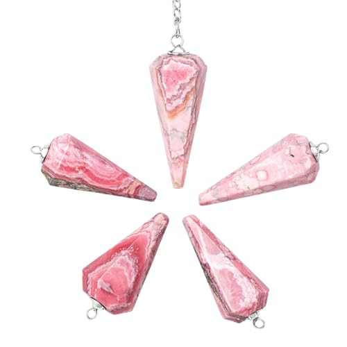 Image of Rhodochrosite Pendulum Dowsing Tool - Natural Crystal Pendulum for Spiritual Guidance - Premium Dowser Pendulum for Accurate Divination and Energy Healing - Perfect for Energy Healing