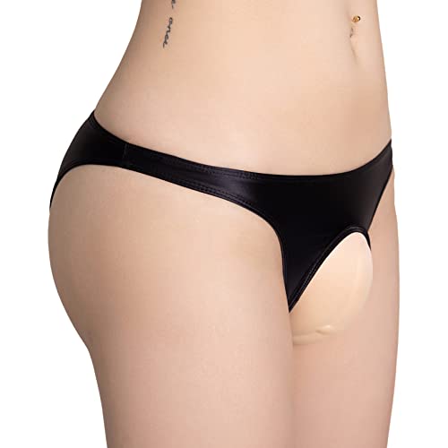 Mufeng Mens Glossy Briefs Swimming Panties Smooth Nylon Low Rise Thong Bikini Underwear2