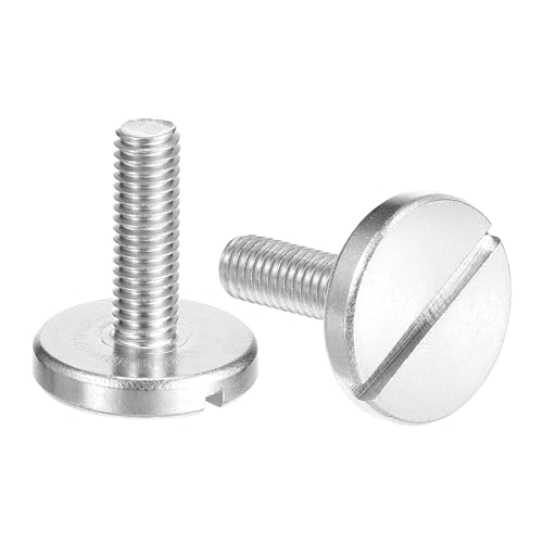 sourcing map Viti M6 x 20 mm a testa piatta rotonda con intaglio, 2 viti decorative con intaglio in acciaio inossidabile 304