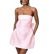 Hoepoly Embroidery Satin Short Homecoming Dress for Teens Straplesss Mini Prom Party Cocktial Gow...