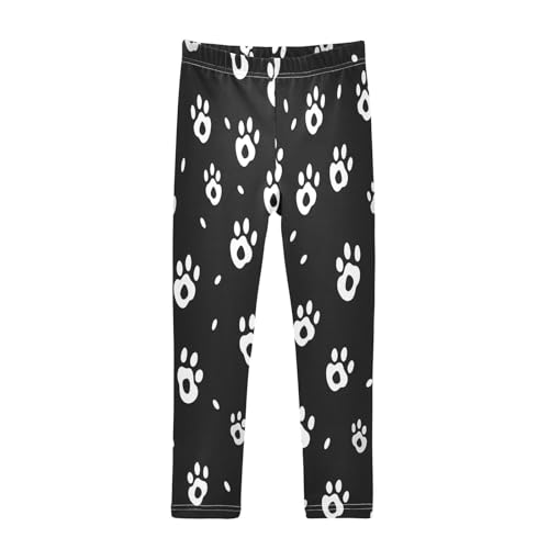 Toddler Girls Leggings Printed Yoga Pants Leggings White Dog Paw for Kids