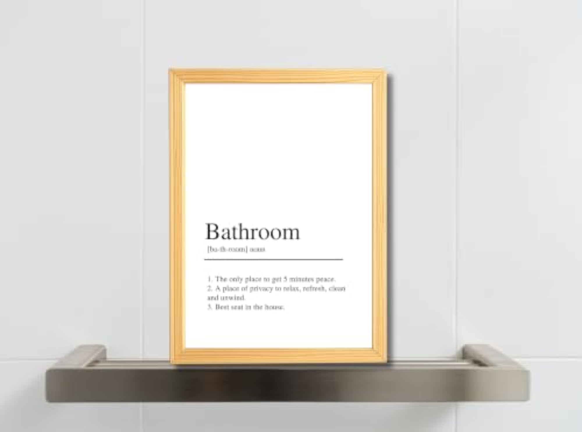 Funny Bathroom Wall Art Frame, Humorous Typography