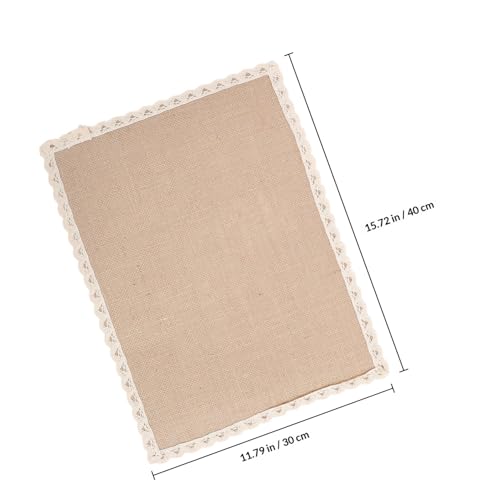 Set de table rond jute et dentelle macramé chic | Lot de 8 - 3