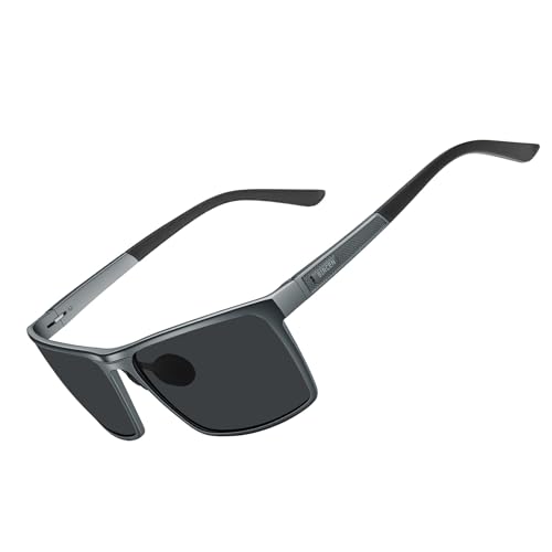 Image of BIRCEN Polarized Anti-Glare Sunglasses for Men: Lightweight Metal Wrap around Sun Glasses UV Protection for Driving Fishing