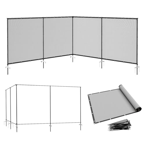 Coonoble 5' x 24' Gray Outdoor Privacy Screen Freestanding 240