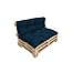Cojines de Palets Sofá de Patio Impermeable Cojin para Jardín cojin para Muebles Ideal para jardín Respaldo Asiento Cojin Lateral Set tamańos (Set de 2, Azul Oscuro)
