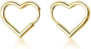 SLUYNZ 925 Sterling Silver 1.6CM Heart Hoop Earrings for Women Girls Love Heart Earrings Huggie Piercing Earrings Helix Earrings Gift