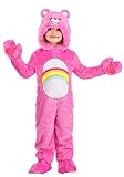 Fun Costumes Care Bears Costume | Carebear Onesies Faux Fur Jumpsuit with Embroidered Face, Cheer Bear Care Bear Onesie Kids 18 Months