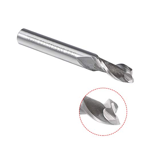 Image of uxcell High Speed Steel HSS-AL 2 Flute Straight Shank End Mill Cutter CNC Router Bits, 8 x 8 x 19mm