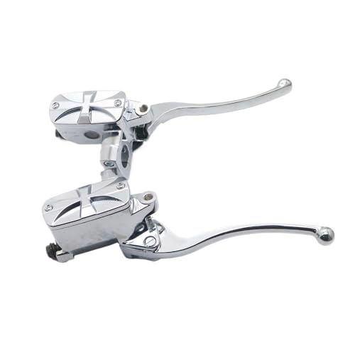 Levier de frein moto 25mm chrome avec réservoir hydraulique pour guidon 1 pouce Custom