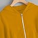 Girls Casual Long Sleeve Hoodies Cute Oversized Cropped Full Zip Up Sweatshirt Tops Workout Fashion Lightweight Jackets Coat with Pockets Yellow